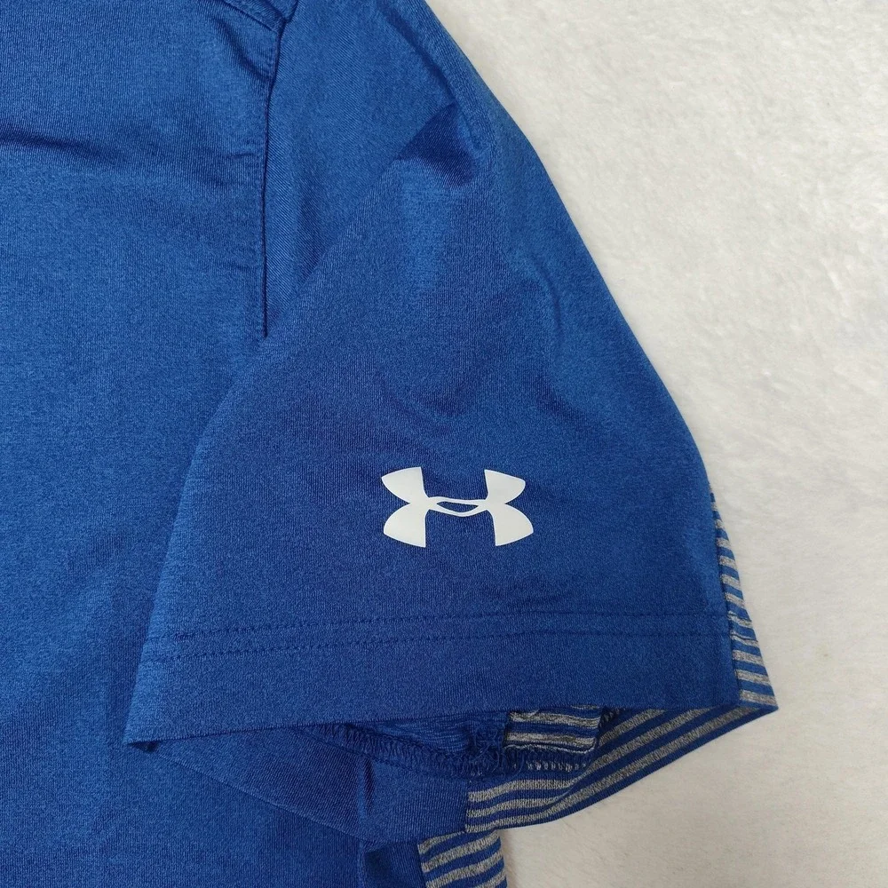 Chicago‎ Cubs Shirt Mens Large Blue MLB Baseball Under Armour HeatGear Polo